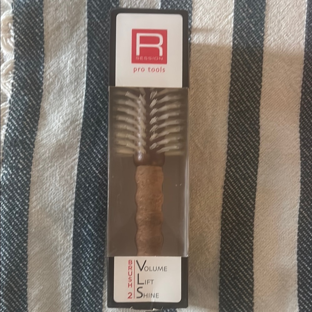 Brown Hair Brush with White Bristles